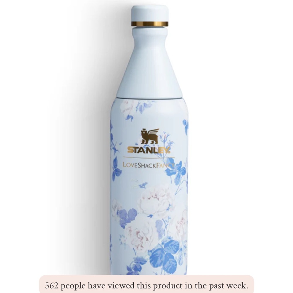 The Stanley X LoveShackFancy All Day Slim Bottle 20 Oz in EVERBLOOMING ROSETTES